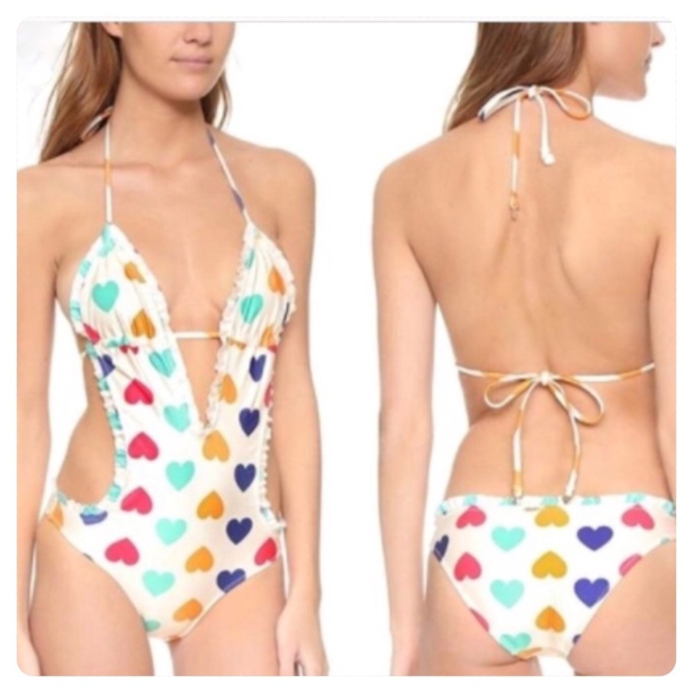 New Wildfox Vintage Hearts Monokini One-piece